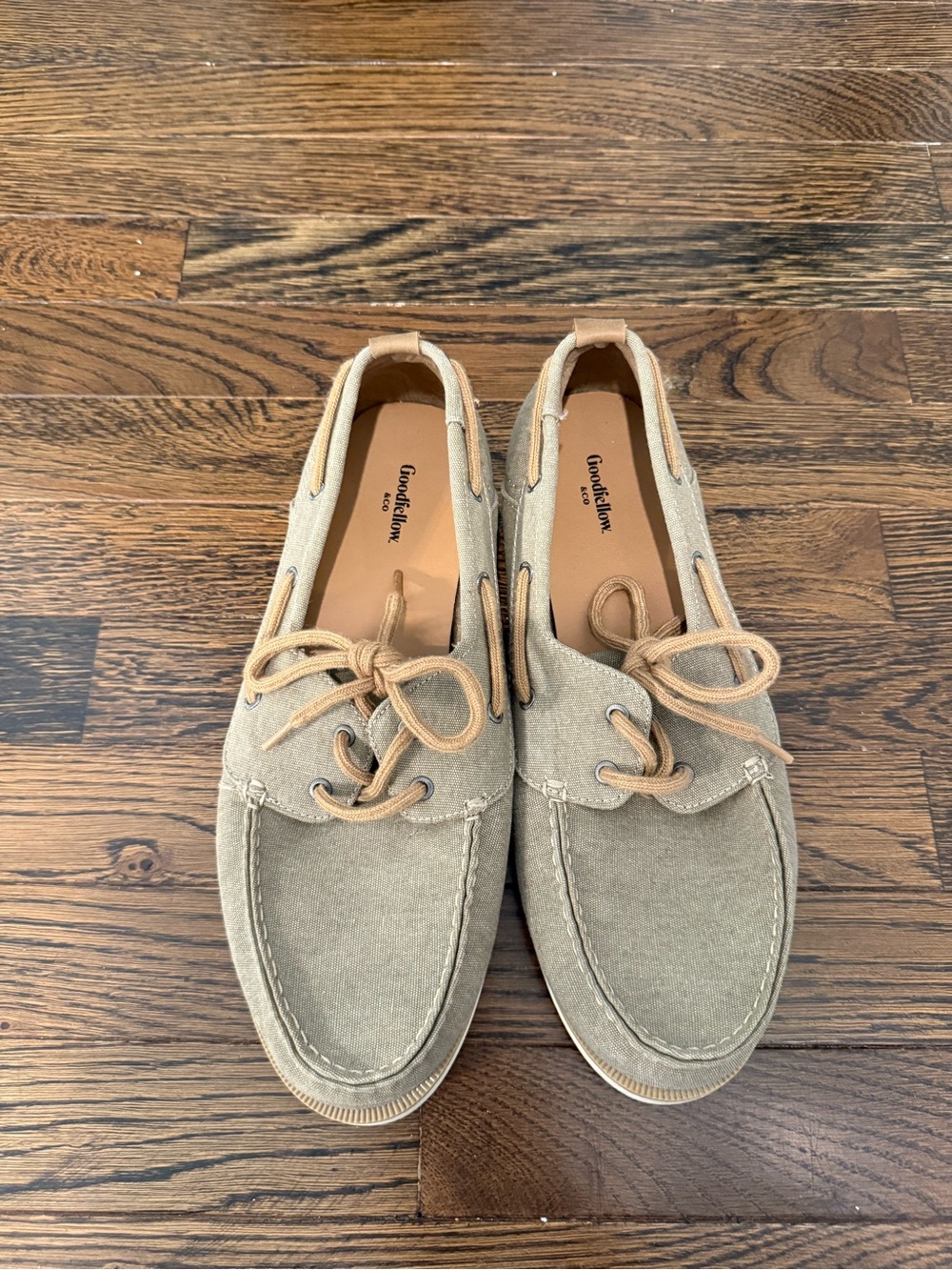 Goodfellow & Co Men’s Canvas Boat Shoes in Light Tan and Beige